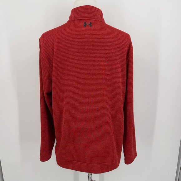 Under Armour Golf Storm Men's 2XL 1/4 zip Pullover Sweatshirt Orange Black Strip - Picture 4 of 6